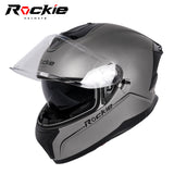 Rockie helmet R4 (Plain) Motocycle Dual Visor Full Face Helmet(Matt Grey)
