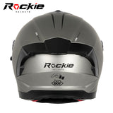 Rockie helmet R4 (Plain) Motocycle Dual Visor Full Face Helmet(Matt Grey)
