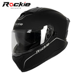 Rockie helmet R4 (Plain) Motocycle Dual Visor Full Face Helmet(Matt Black)
