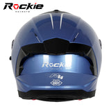 Rockie helmet R4 (Plain) Motocycle Dual Visor Full Face Helmet(Blue)