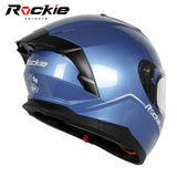 Rockie helmet R4 (Plain) Motocycle Dual Visor Full Face Helmet(Blue)