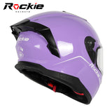 Rockie helmet R4 (Plain) Motocycle Dual Visor Full Face Helmet(Purple)
