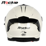 Rockie helmet R4 (Plain) Motocycle Dual Visor Full Face Helmet(White)