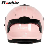Rockie helmet R4 (Plain) Motocycle Dual Visor Full Face Helmet(Pink)