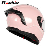 Rockie helmet R4 (Plain) Motocycle Dual Visor Full Face Helmet(Pink)