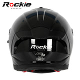 Rockie helmet R4 (Plain) Motocycle Dual Visor Full Face Helmet(Black)