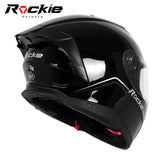 Rockie helmet R4 (Plain) Motocycle Dual Visor Full Face Helmet(Black)