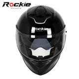 Rockie helmet R4 (Plain) Motocycle Dual Visor Full Face Helmet(Black)