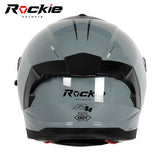 Rockie helmet R4 (Plain) Motocycle Dual Visor Full Face Helmet(Grey)