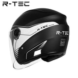 R-tec helmet 828 Motocycle Open Face Helmet(Matt Black)