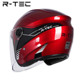 R-tec helmet 828 Motocycle Open Face Helmet(Red)