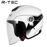 R-tec helmet 828 Motocycle Open Face Helmet(White)