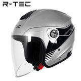 R-tec helmet 828 Motocycle Open Face Helmet(Silver)
