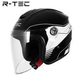 R-tec helmet 828 Motocycle Open Face Helmet(Black)