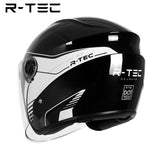 R-tec helmet 828 Motocycle Open Face Helmet(Black)