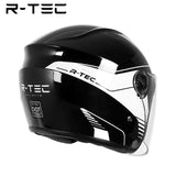 R-tec helmet 828 Motocycle Open Face Helmet(Black)