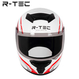 R-tec helmet A65 Motocycle Full Face Helmet(White Red)