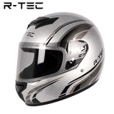 R-tec helmet A65 Motocycle Full Face Helmet(Silver)