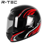R-tec helmet A65 Motocycle Full Face Helmet(Black Red)