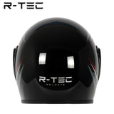 R-tec helmet A66 Motocycle Open Face Helmet(Black)