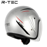 R-tec helmet A66 Motocycle Open Face Helmet(Silver)