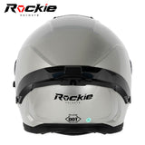 Rockie helmet R10 (Plain) Motocycle Dual Visor Full Face Helmet(Silver)