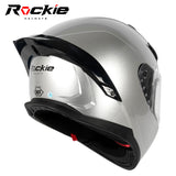 Rockie helmet R10 (Plain) Motocycle Dual Visor Full Face Helmet(Silver)