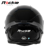 Rockie helmet R10 (Plain) Motocycle Dual Visor Full Face Helmet(Black)