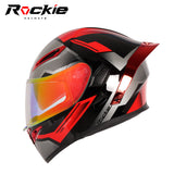 Rockie helmet R5 (Asics) Motocycle Dual Visor Flip up helmets Modular Helmet(Black Red)