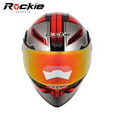 Rockie helmet R5 (Asics) Motocycle Dual Visor Flip up helmets Modular Helmet(Black Red)