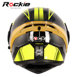 Rockie helmet R5 (Asics) Motocycle Dual Visor Flip up helmets Modular Helmet(Black Yellow)