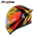 Rockie helmet R5 (Asics) Motocycle Dual Visor Flip up helmets Modular Helmet(Red Gloden)
