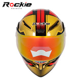 Rockie helmet R5 (Asics) Motocycle Dual Visor Flip up helmets Modular Helmet(Red Gloden)