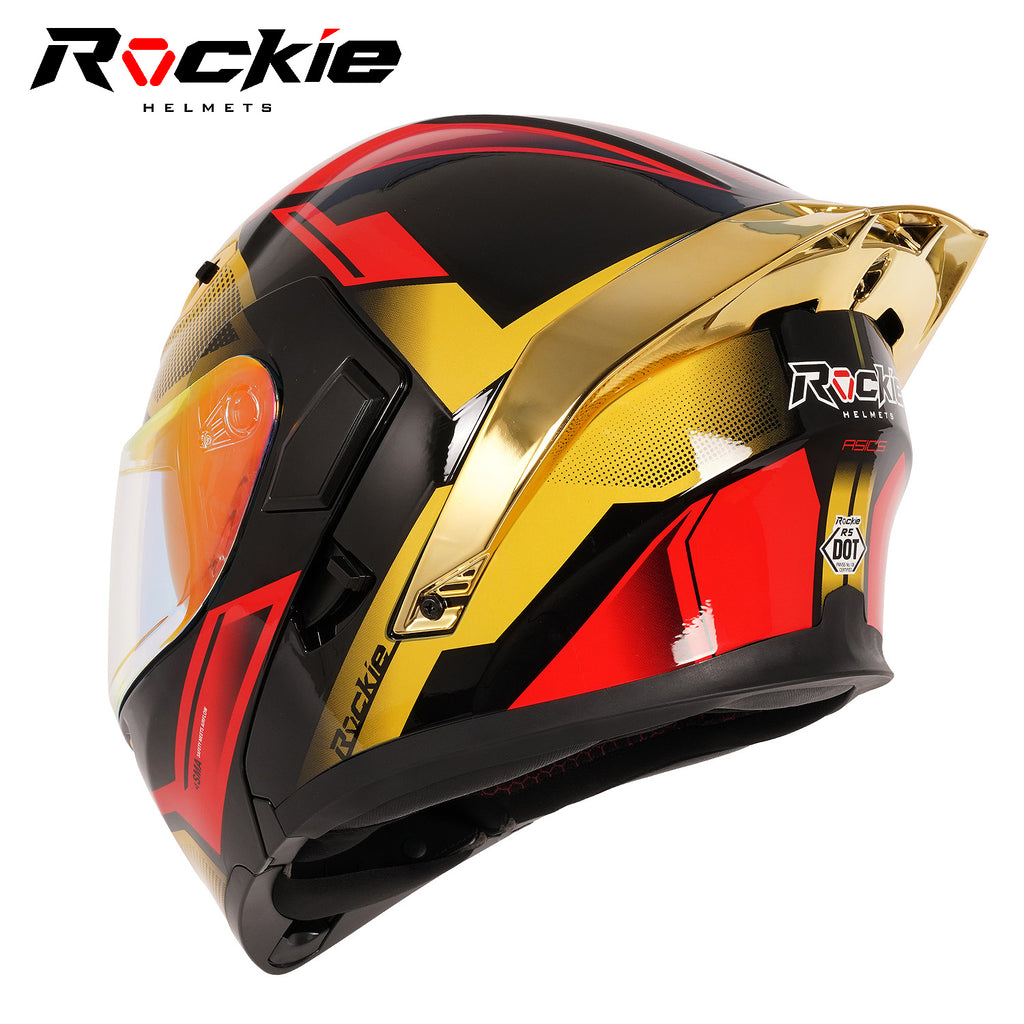 Rockie helmet R5 (Asics) Motocycle Dual Visor Flip up helmets Modular – Rockie Helmets Rockie helmet R5 (Asics) Motocycle Dual Visor Flip up helmets Modular – Rockie Helmets