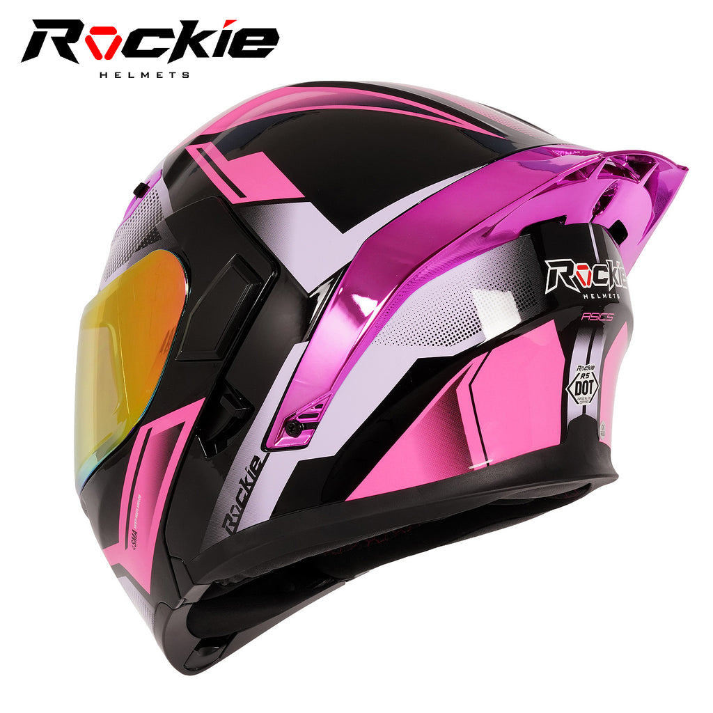 bell ria bike helmet black & pink Rockie helmet R5 (Asics) Motocycle Dual Visor Flip up helmets Modular – Rockie Helmets