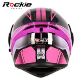 Rockie helmet R5 (Asics) Motocycle Dual Visor Flip up helmets Modular Helmet(Black Pink)