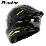 Rockie helmet R7(Navigator) Motocycle Dual Visor Full Face Helmet(Black Yellow)