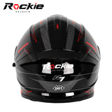 Rockie helmet R7(Navigator) Motocycle Dual Visor Full Face Helmet(Black Red)