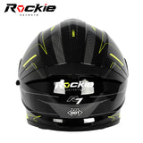 Rockie helmet R7(Navigator) Motocycle Dual Visor Full Face Helmet(Black Yellow)