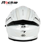 Rockie helmet R7(Navigator) Motocycle Dual Visor Full Face Helmet(White Grey)