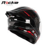 Rockie helmet R7(Navigator) Motocycle Dual Visor Full Face Helmet(Black Red)