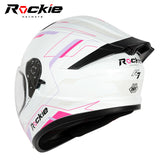 Rockie helmet R7(Navigator) Motocycle Dual Visor Full Face Helmet(White Pink)