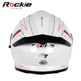 Rockie helmet R7(Navigator) Motocycle Dual Visor Full Face Helmet(White Red)