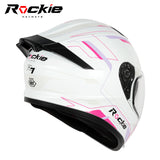 Rockie helmet R7(Navigator) Motocycle Dual Visor Full Face Helmet(White Pink)