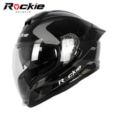 Rockie helmet R7(Navigator) Motocycle Dual Visor Full Face Helmet(Black Grey)
