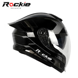 Rockie helmet R7(Navigator) Motocycle Dual Visor Full Face Helmet(Black Grey)