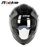 Rockie helmet R7(Navigator) Motocycle Dual Visor Full Face Helmet(Black Grey)