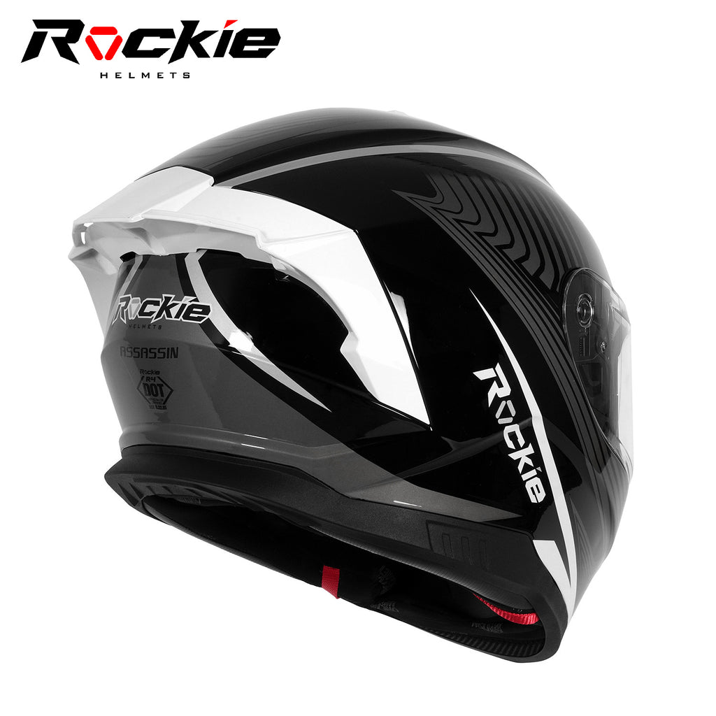assassin motorcycle helmet Rockie helmet R4 (Assassin) Motocycle Dual Visor Full Face Helmet(Blac – Rockie Helmets