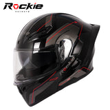 Rockie helmet R5 (Classic) Motocycle Dual Visor Flip up helmets Modular Helmet(Black Red)