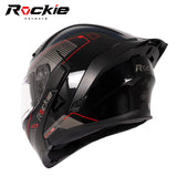 Rockie helmet R5 (Classic) Motocycle Dual Visor Flip up helmets Modular Helmet(Black Red)